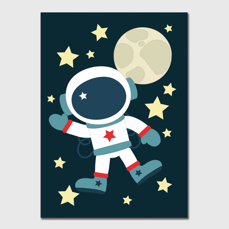 Poster met astronaut - poster babykamer of kinderkamer