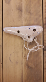 Schwarz ocarina, 18cm, ceramic 10-hole white (C)