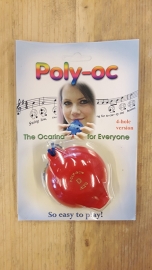 Poly-Oc Ocarina - 4 gaten - (Blauw / Rood)