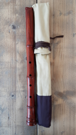Shakuhachi (D) - Rosewood + Bag + Playing instructions - 1.8 Shaku - Traditional Japanese Flute