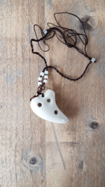 Ketting Ocarina - 6 gaten - Wit