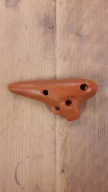 Schwarz ocarina, 13cm, 10 gaten, Keramiek, G-stemming, bruin