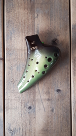 STL Double Ocarina - Multi Chamber - Tenor C - 16 holes - Ceramic (Venom Green)