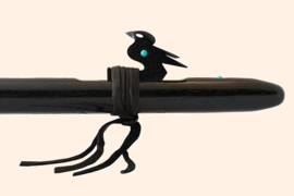 High Spirits Crow Flute + Inlays (A, G, F#) - Ebonized Walnoot