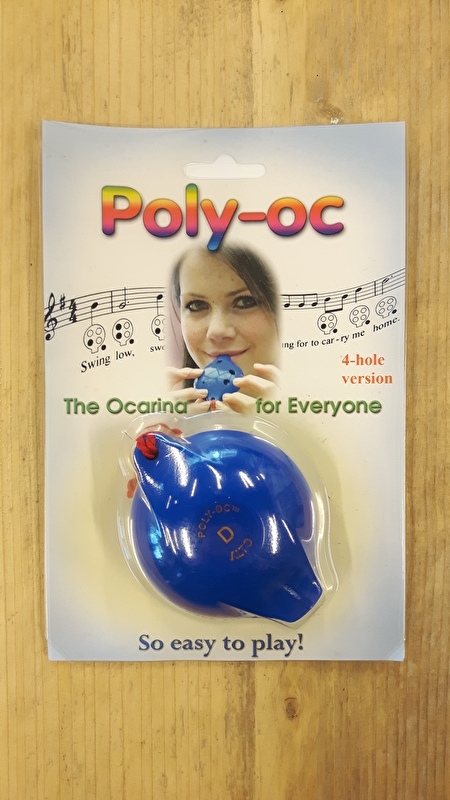 Poly-Oc Ocarina - 4 gaten - (Blauw / Rood)