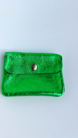 Kleine portefeuille metalic groen