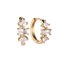 Fourside Diamond Trio Gold-plated Earrings