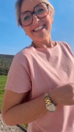 Anja oud roze korte mouw