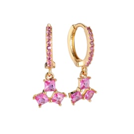 Cubic Trio Unity Pink Gold-plated Earrings