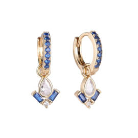 Dream Well Diamond blue Gold-plated Earrings