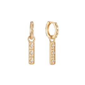 3-Pair Pole Gold-plated Earrings
