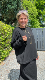 Dunne oversized sweater zwart
