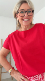 Anja rood korte mouw