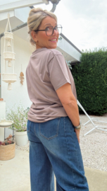 Lyse taupe ronde hals