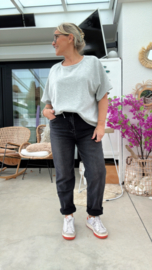 Karostar donkergrijs mom fit