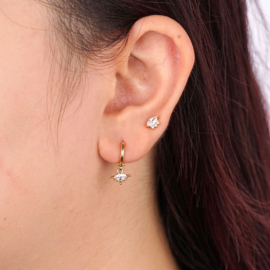 Luscious Eye Diamond Gold-plated Earrings