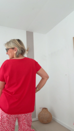 Anja rood korte mouw