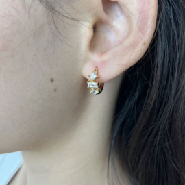 Fourside Diamond Trio Gold-plated Earrings