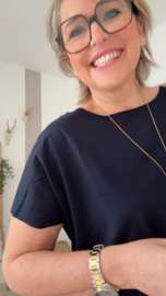 Anja donkerblauw korte mouw