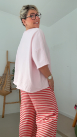 Mona roze korte mouw