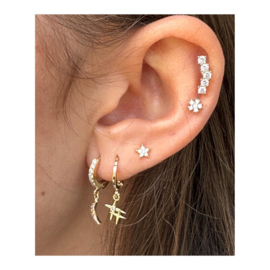 Sparkling Sickle Diamond Vergoldeter Earring