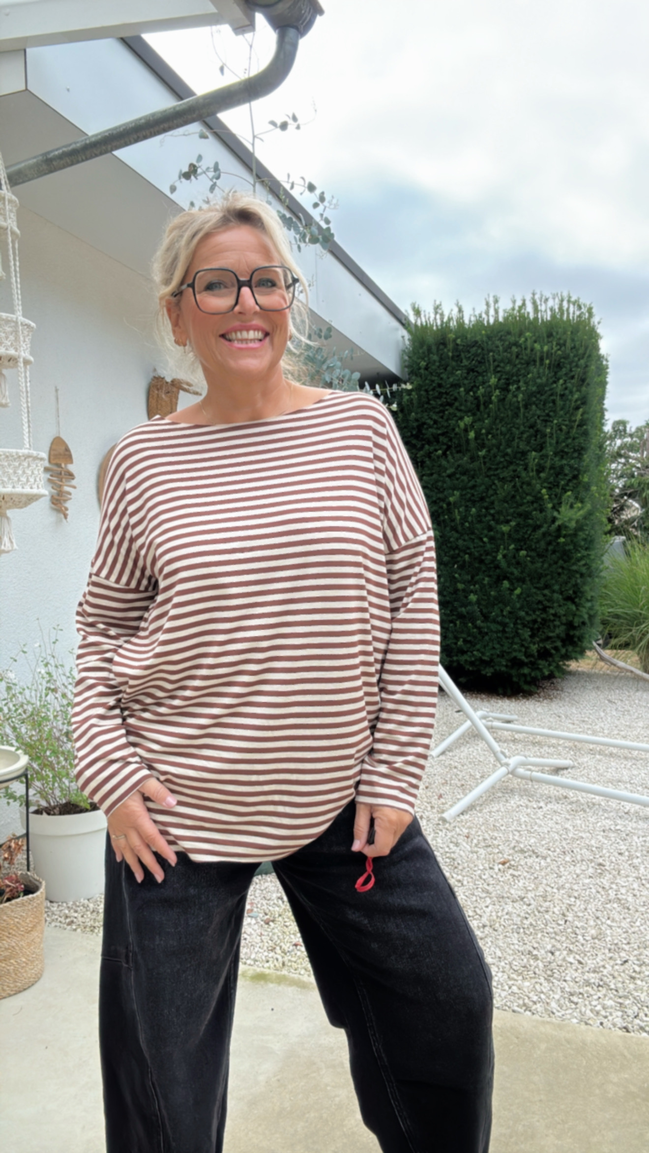 Anja bruin/ecru