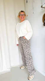 Cream: Jeans leopard 