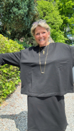 Dunne oversized sweater zwart