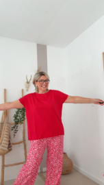 Anja rood korte mouw