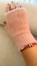 Vingerloze handschoenen roze