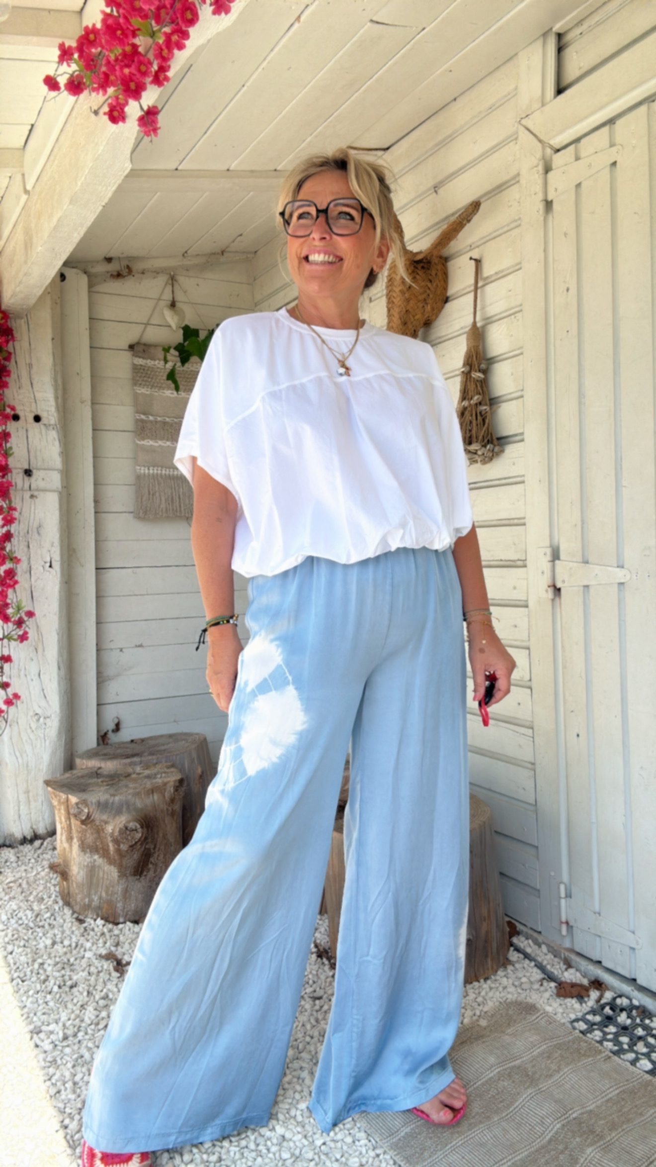 Tie die blauwe broek