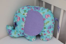 Olifant knuffel lila vlinders