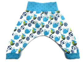 Babykleding Broekje + Mutsje Varen blauw wit