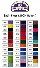 DMC - ! Satin colors - kleurenkaart