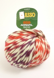 Adriafil - ASSO - kleur 63 WIT ORANJE ROODPAARS - Savannah