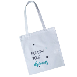 Witte katoenen tas - Follow your dreams