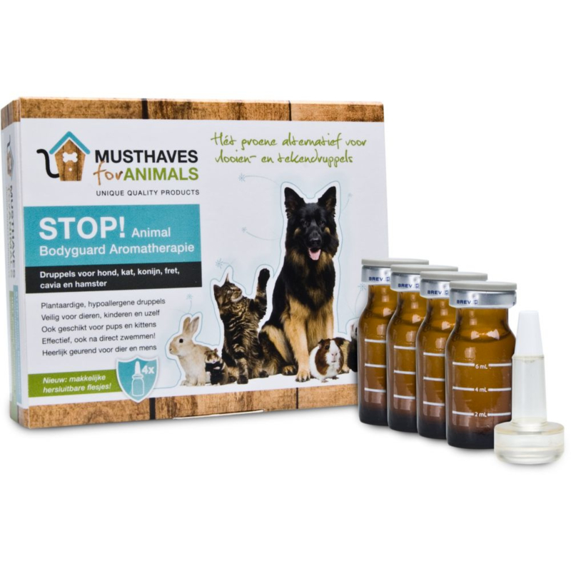 Handschrift Proberen Shinkan STOP! Animal Bodyguard Aromatherapie Anti-Vlo & Teek 4 x 8 ml | Teken &  Vlooien | Dog Sport Shop