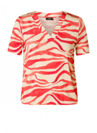 Reya beige dark coral top 5173 Yest