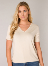 Yanic t-shirt met v-hals light beige, Yest/Base level