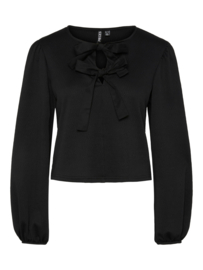 Abine blouse met strikjes zwart, Pieces