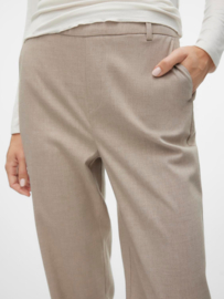 Maya goody straight tailor pant linnen look silver mink melange