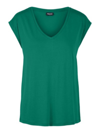 Kamala t-shirt met v-hals pepper green, Pieces