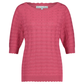 Truitje Sweet pointelle raspberry  SRB4494, Red button