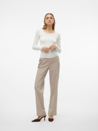 Maya goody straight tailor pant linnen look silver mink melange