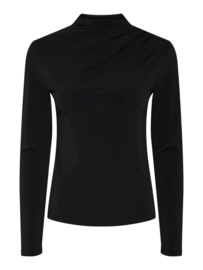Madison gedrapeerde top zwart, Pieces