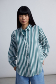 Gestreepte blouse petrol 30443, 24 Colours