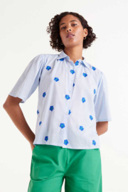 Blouse met blauwe bloemen print   51C/43026 Compañia Fantastica