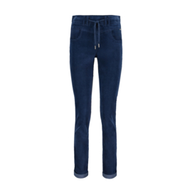 Tessy velvet jeansblue SRB4322, Red button