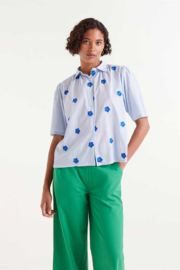 Blouse met blauwe bloemen print   51C/43026 Compañia Fantastica