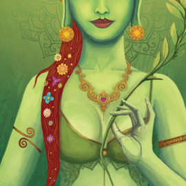 Green tara Canvas print